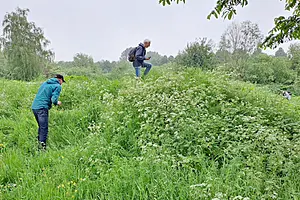 Henk, Harry en rechts achter Siebe ook nat maar hard aan het werk kopie.webp